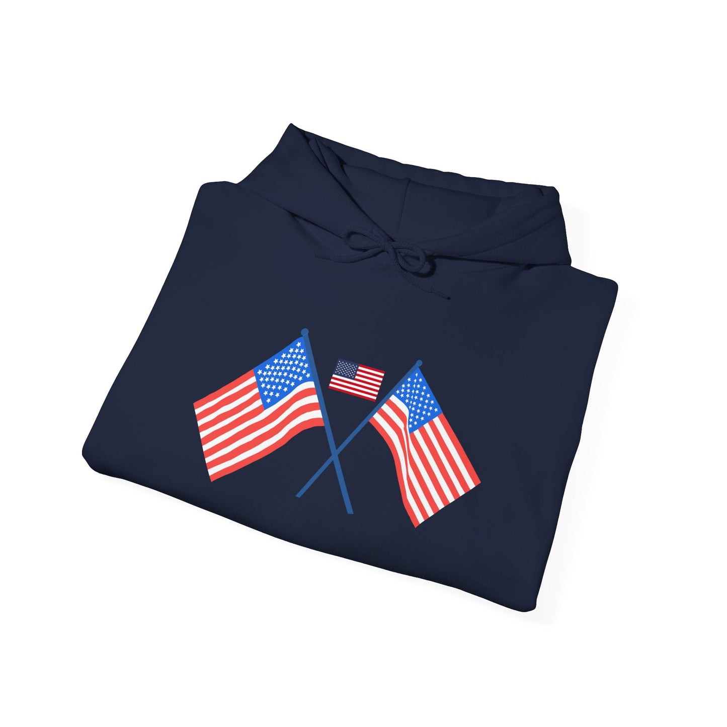 Men's Patriotic Hoodie - Double American Flag Graphic