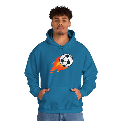 Soccer Fire Ball Hoodie - Men's Heavy Blend Hooded Sweatshirt
