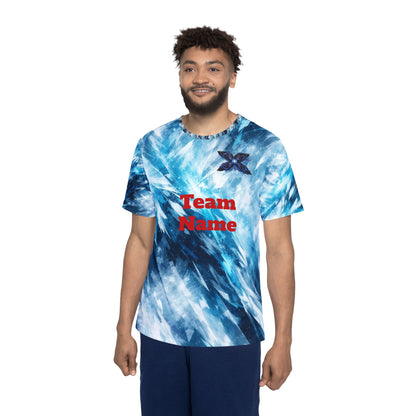 Custom Blue Tie-Dye Team Jersey — Personalized Name & Number Sports Shirt