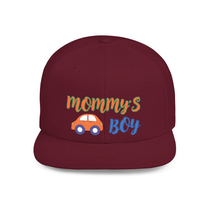Casquette Snapback à visière plate « Mommy's Boy » – ajustable, élégante et parfaite pour les hommes, les adolescents et même les enfants. Un cadeau idéal pour un look décontracté ou streetwear.