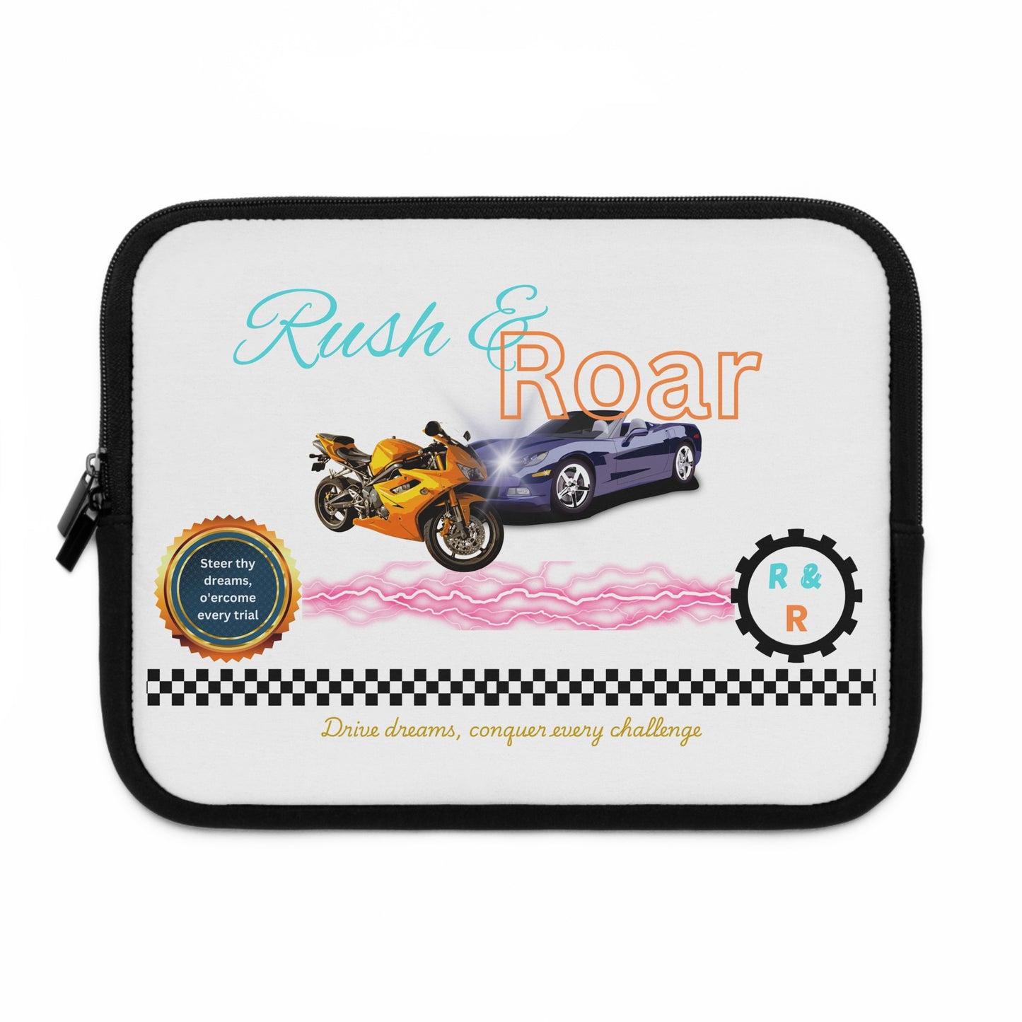 Racing-Themed Laptop Sleeve, Gift for Car Enthusiasts, Protective Case, Personalized Tech Accessory, Ideal for Students, Birthdays