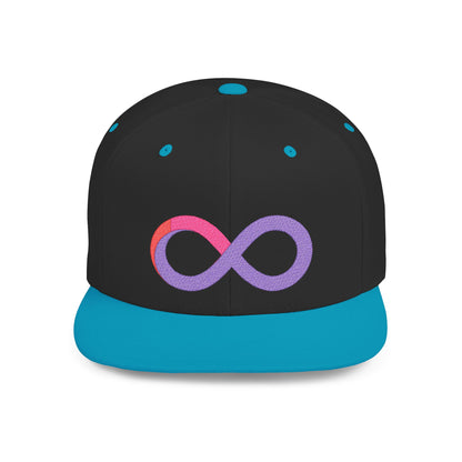 Infinite trendy flat bill snapback cap for adults. Adjustable, durable, and stylish with a classic green undervisor. Perfect gift for birthdays and casual wear.