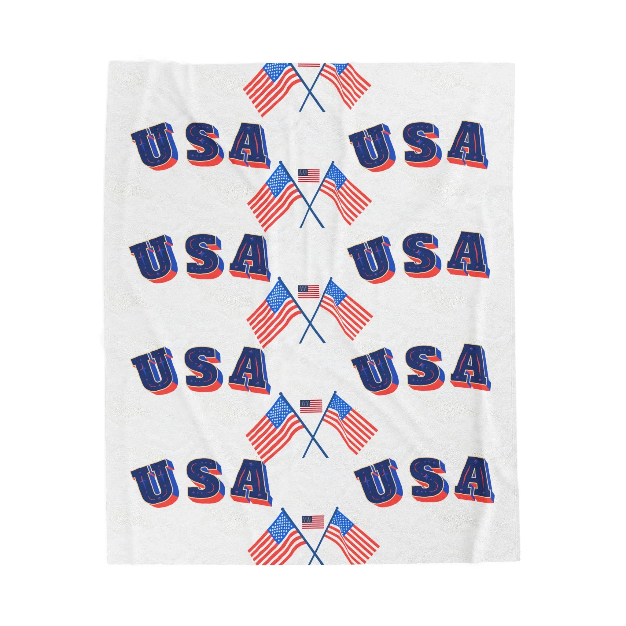 USA Flag Velveteen Plush Blanket - Cozy Throw for Independence Day, Festivals, Picnics, Home Decor, Gifts - RizQ Life 