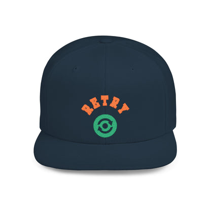 Retry Vintage Flat Bill Snapback Cap – Adjustable streetwear hat for men & women. Ideal gift for casual fashion, festivals, and urban style.