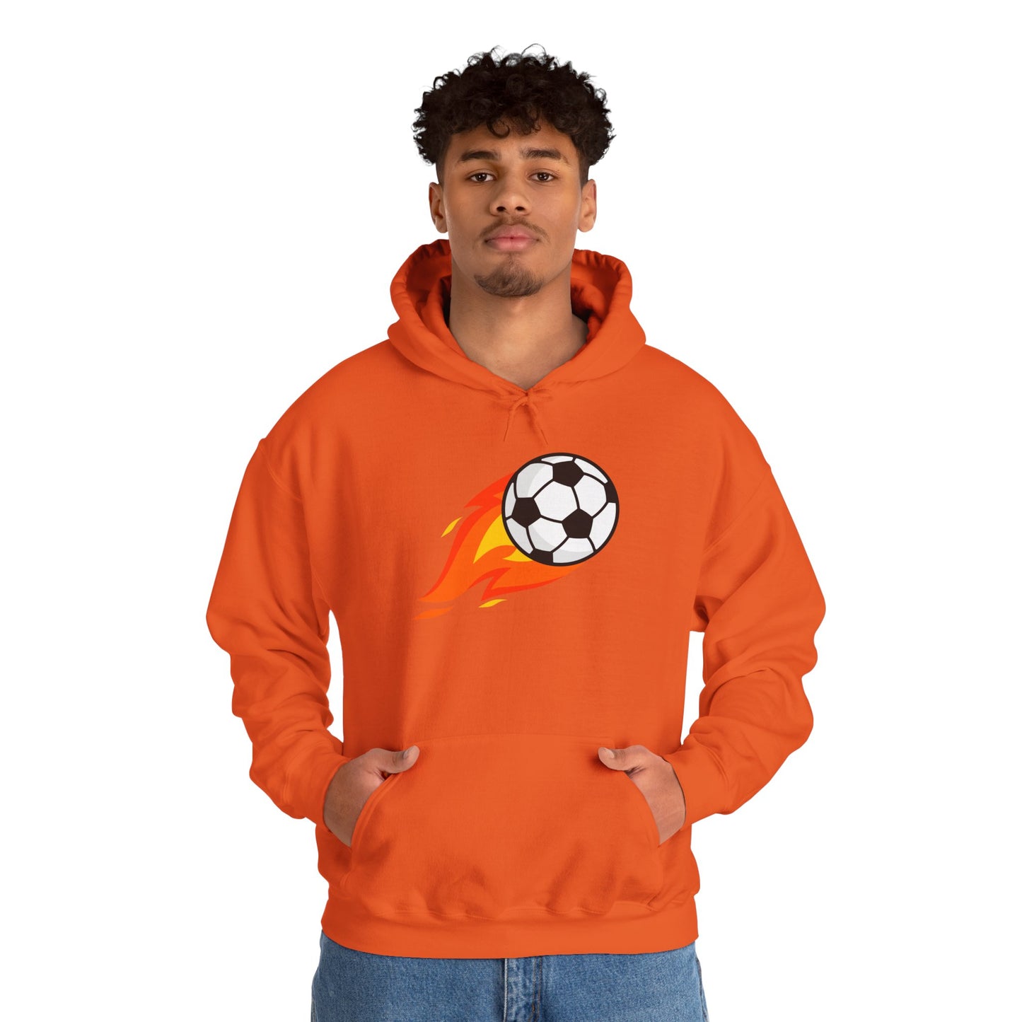 Soccer Fire Ball Hoodie - Men's Heavy Blend Hooded Sweatshirt