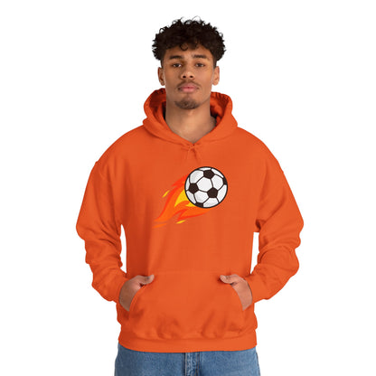 Soccer Fire Ball Hoodie - Men's Heavy Blend Hooded Sweatshirt