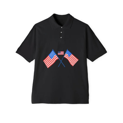 Men's USA Flag Piqué Polo Shirt - Patriotic Design - RizQ Life 