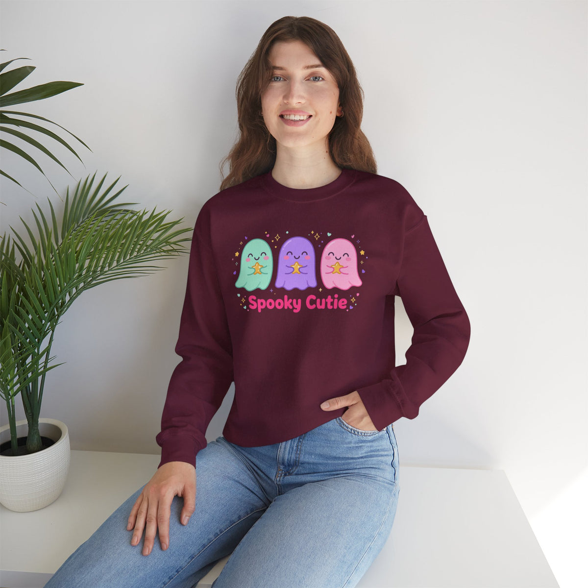Spooky Cutie Sweatshirt | Cute Pastel Halloween Ghost Crewneck