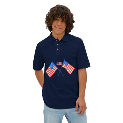 Men's USA Flag Piqué Polo Shirt - Patriotic Design - RizQ Life 