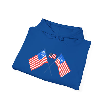 Men's Patriotic Hoodie - Double American Flag Graphic