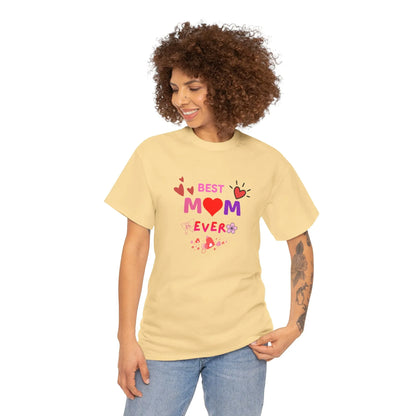 Best Mom Ever Mother’s Day T-Shirt - Aesthetic Heart & Bow Graphic Tee