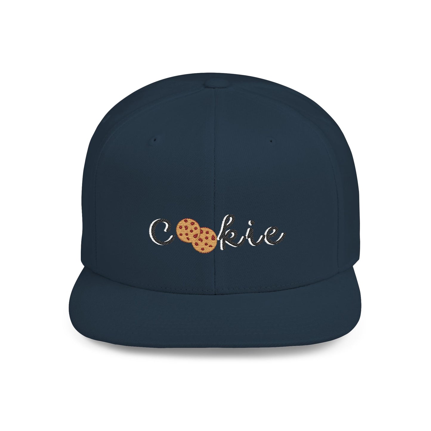 Trendy Cookie Flat Bill Snapback Cap – Adjustable, stylish hat for cookie lovers. Perfect gift for adults, birthdays, holidays, and streetwear fashion.