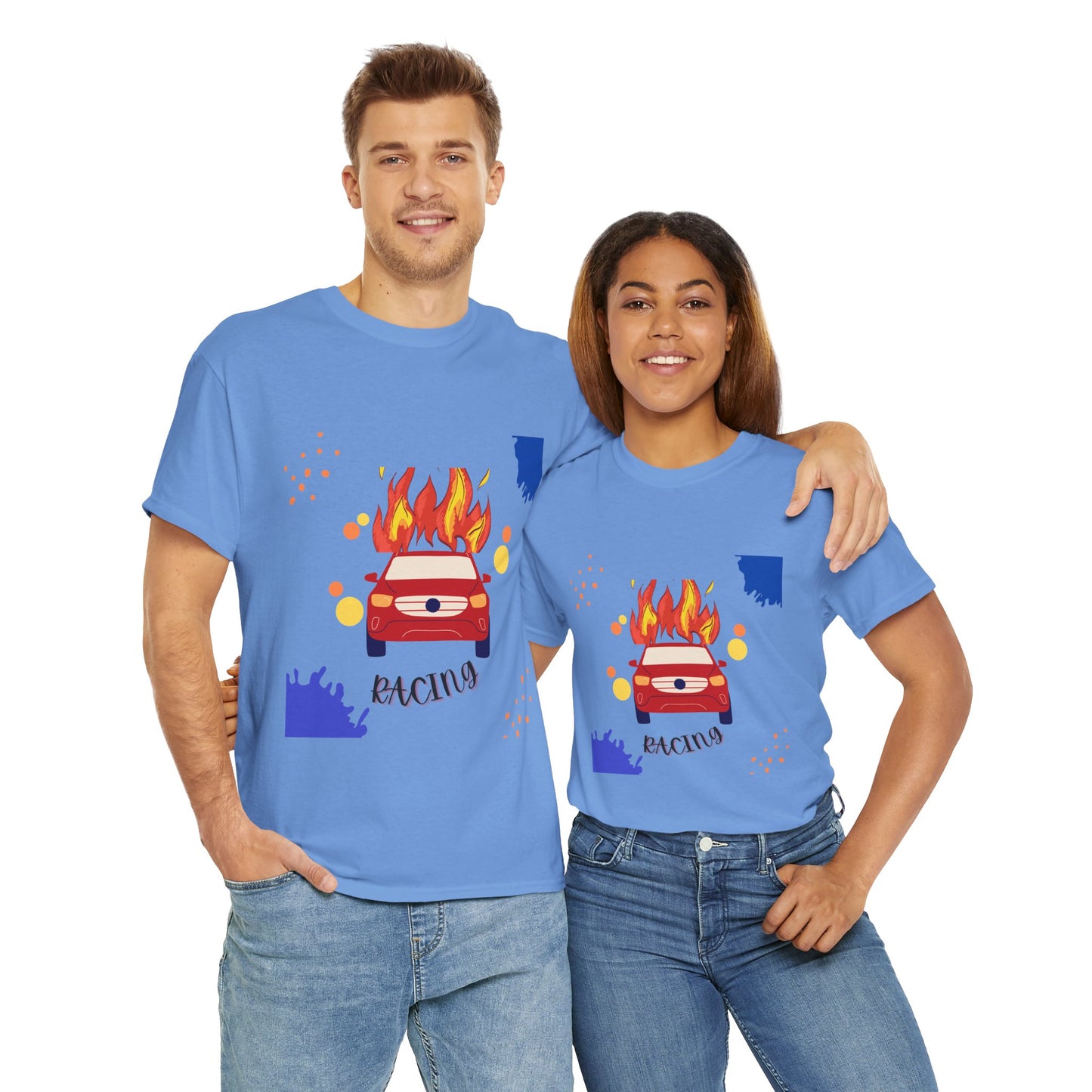 Unisex Racing Graphic T-Shirt – Heavy Cotton Car Racing Tee for Men & Women, Casual Motorsport Fan Shirt, Short Sleeve Top, Sizes S-5XL