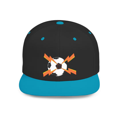 Soccer flat bill snapback hat – adjustable, stylish, and perfect for streetwear, casual outings, festivals, and gifting.