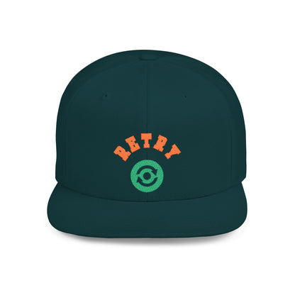 Retry Vintage Flat Bill Snapback Cap – Adjustable streetwear hat for men & women. Ideal gift for casual fashion, festivals, and urban style.