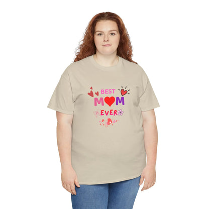 Best Mom Ever Mother’s Day T-Shirt - Aesthetic Heart & Bow Graphic Tee