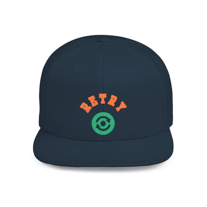 Retry Vintage Flat Bill Snapback Cap – Adjustable streetwear hat for men & women. Ideal gift for casual fashion, festivals, and urban style.