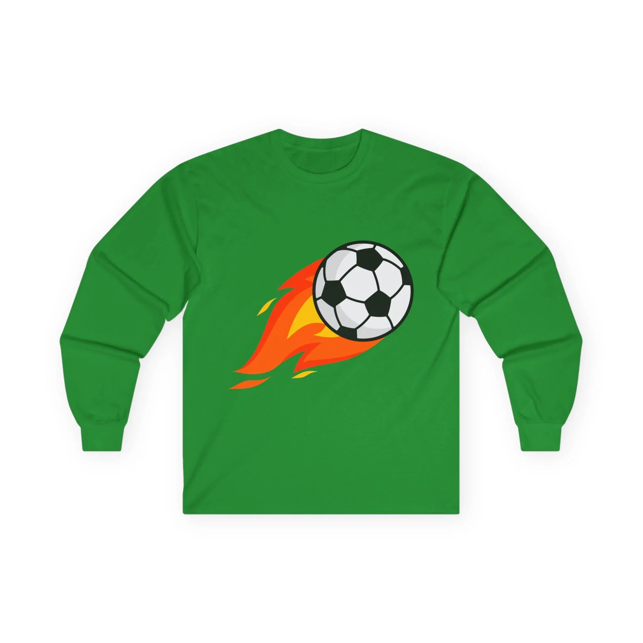 Flaming Soccer Ball Long Sleeve Tee - Sports Lovers Shirt - RizQ Life 