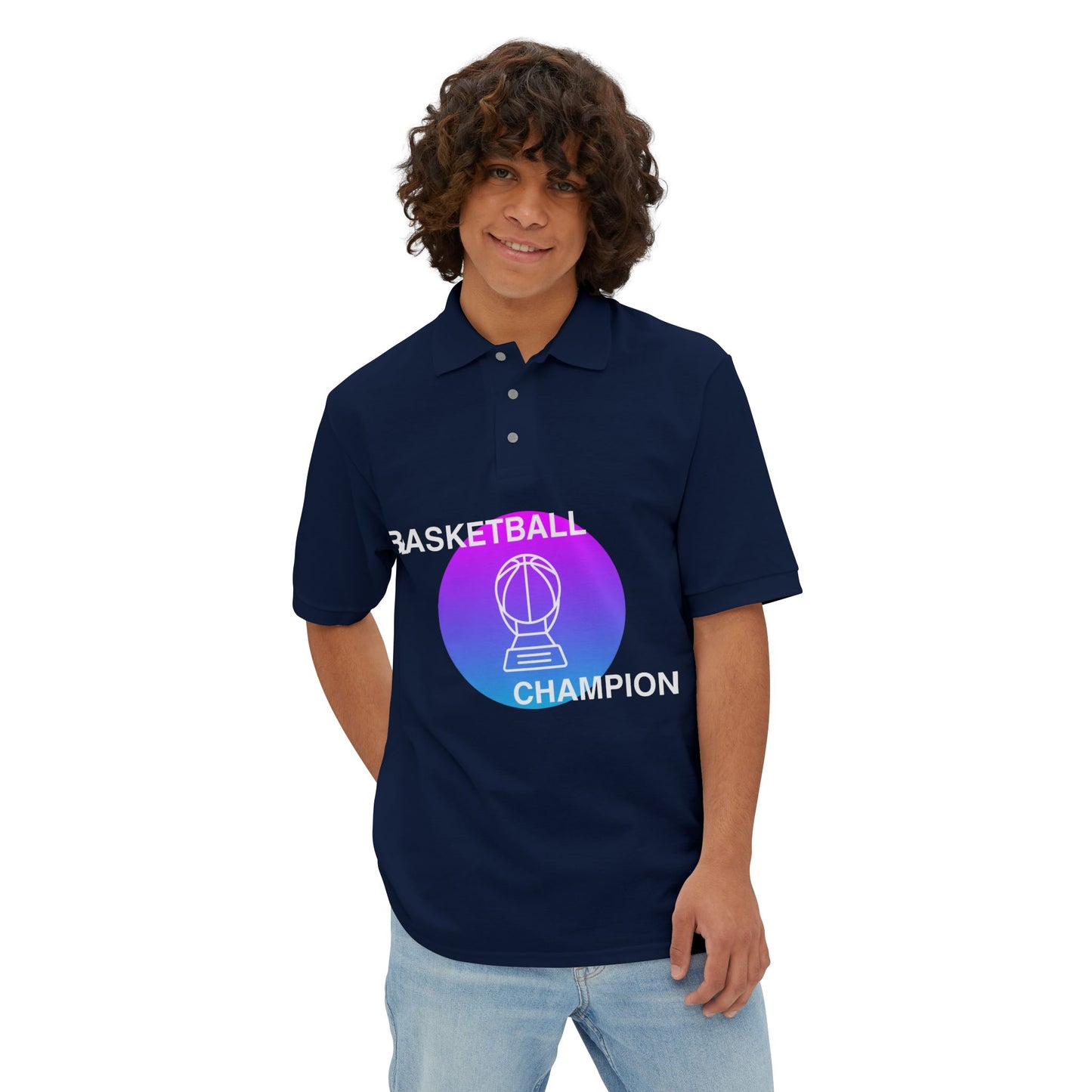 Basketball Champion Piqué Polo Shirt for Sports Fans