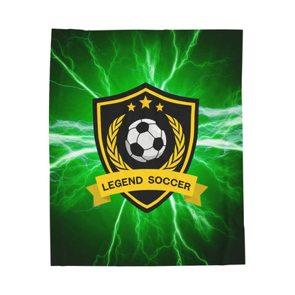 Soccer Legend Plush Blanket | Soft Throw for Sports Fans, Cozy Decor, Gift for Athletes, Soccer-themed Home, Kids Room - RizQ Life 