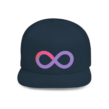Infinite trendy flat bill snapback cap for adults. Adjustable, durable, and stylish with a classic green undervisor. Perfect gift for birthdays and casual wear.