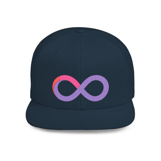 Infinite trendy flat bill snapback cap for adults. Adjustable, durable, and stylish with a classic green undervisor. Perfect gift for birthdays and casual wear.