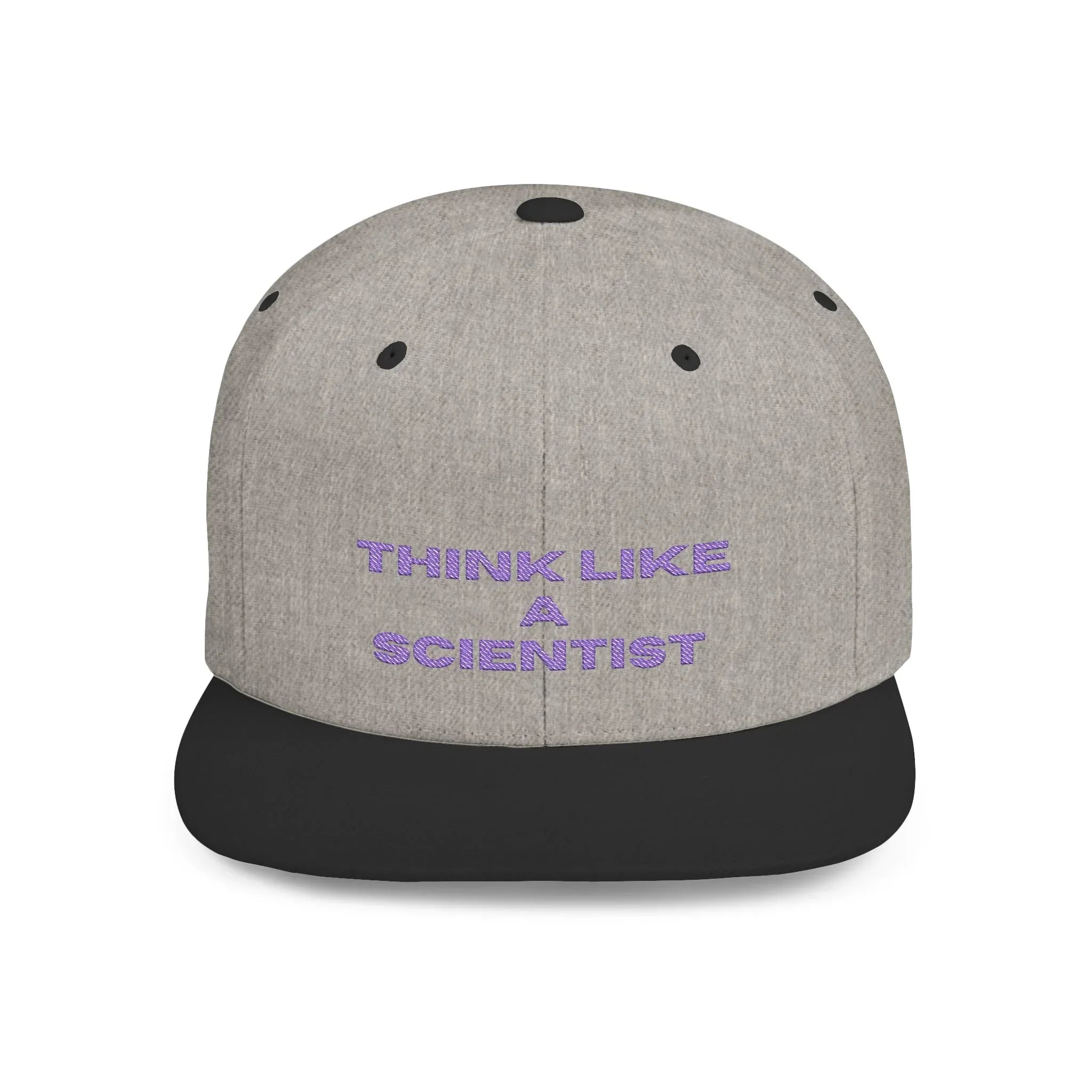 Think Like A Scientist Snapback Cap – Trendy flat bill hat for science lovers, STEM enthusiasts, and geeky gifts. Perfect for casual wear & conventions. - RizQ Life 