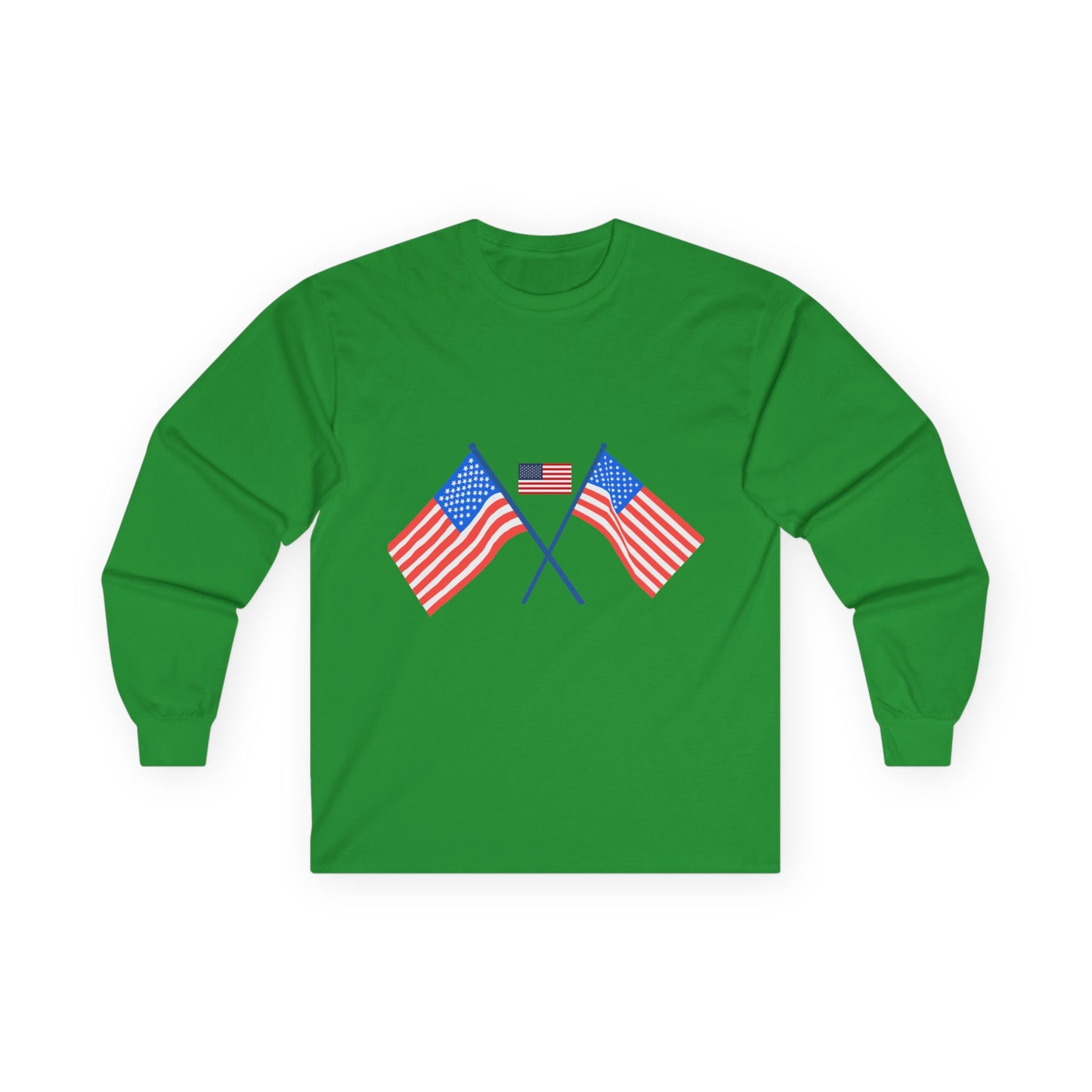 Patriotic Long Sleeve Tee - USA Flag Design