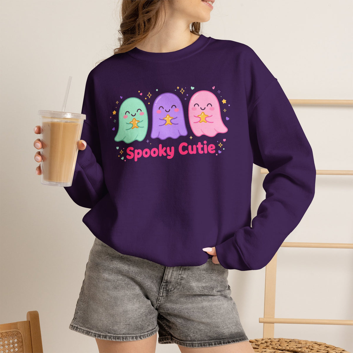 Spooky Cutie Sweatshirt | Cute Pastel Halloween Ghost Crewneck