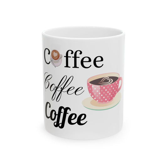 Coffee Lover’s Ceramic Mug – White Cup Perfect for Morning Brews, Tea, Hot Drinks