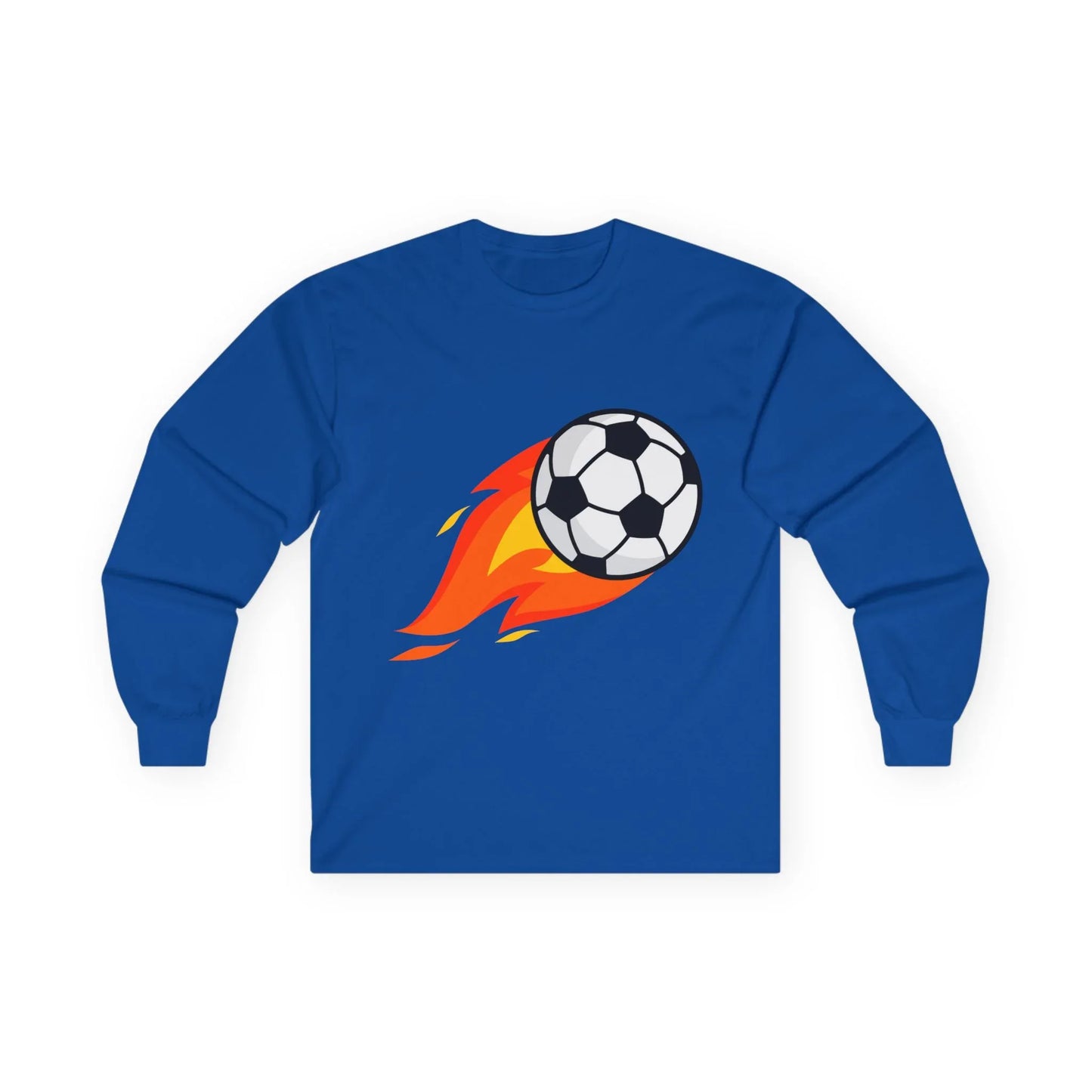 Flaming Soccer Ball Long Sleeve Tee - Sports Lovers Shirt - RizQ Life 