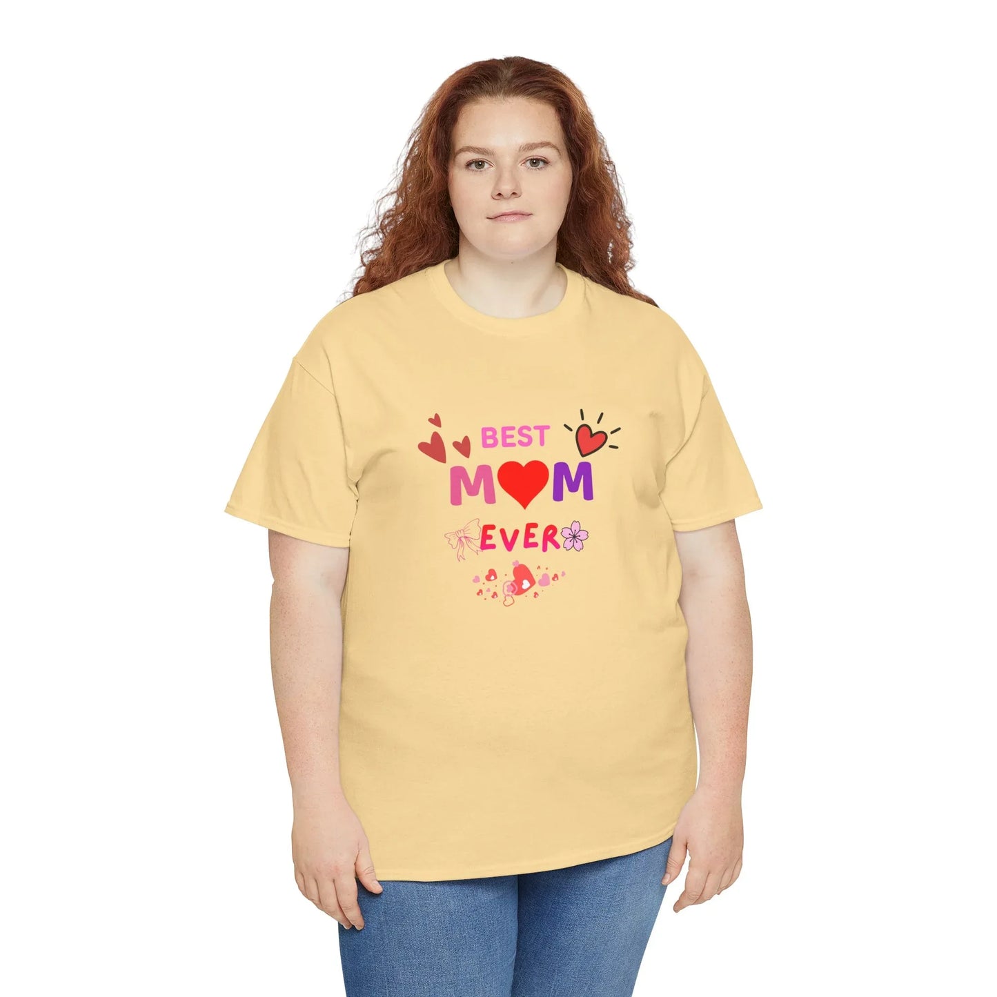 Best Mom Ever Mother’s Day T-Shirt - Aesthetic Heart & Bow Graphic Tee