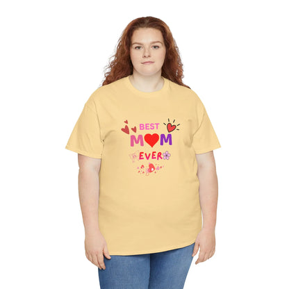 Best Mom Ever Mother’s Day T-Shirt - Aesthetic Heart & Bow Graphic Tee
