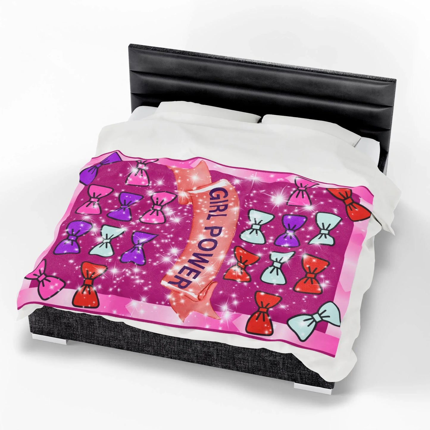 Empowering Girl Power Plush Blanket, Cozy Throw for Kids, Warm Gift for Birthdays, Inspirational Decor, Fun Room Accent - RizQ Life 