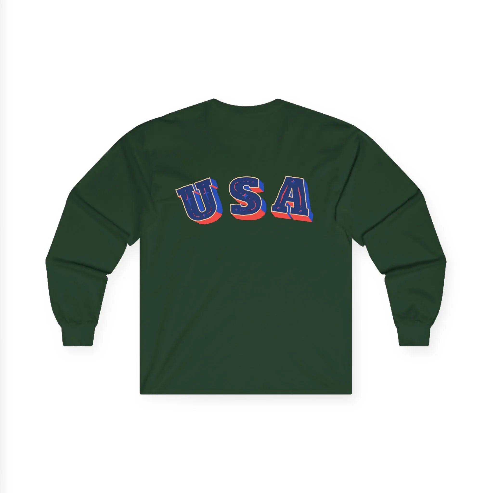 Patriotic Long Sleeve Tee - USA Flag Design - RizQ Life 