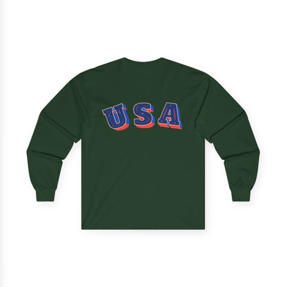 Patriotic Long Sleeve Tee - USA Flag Design