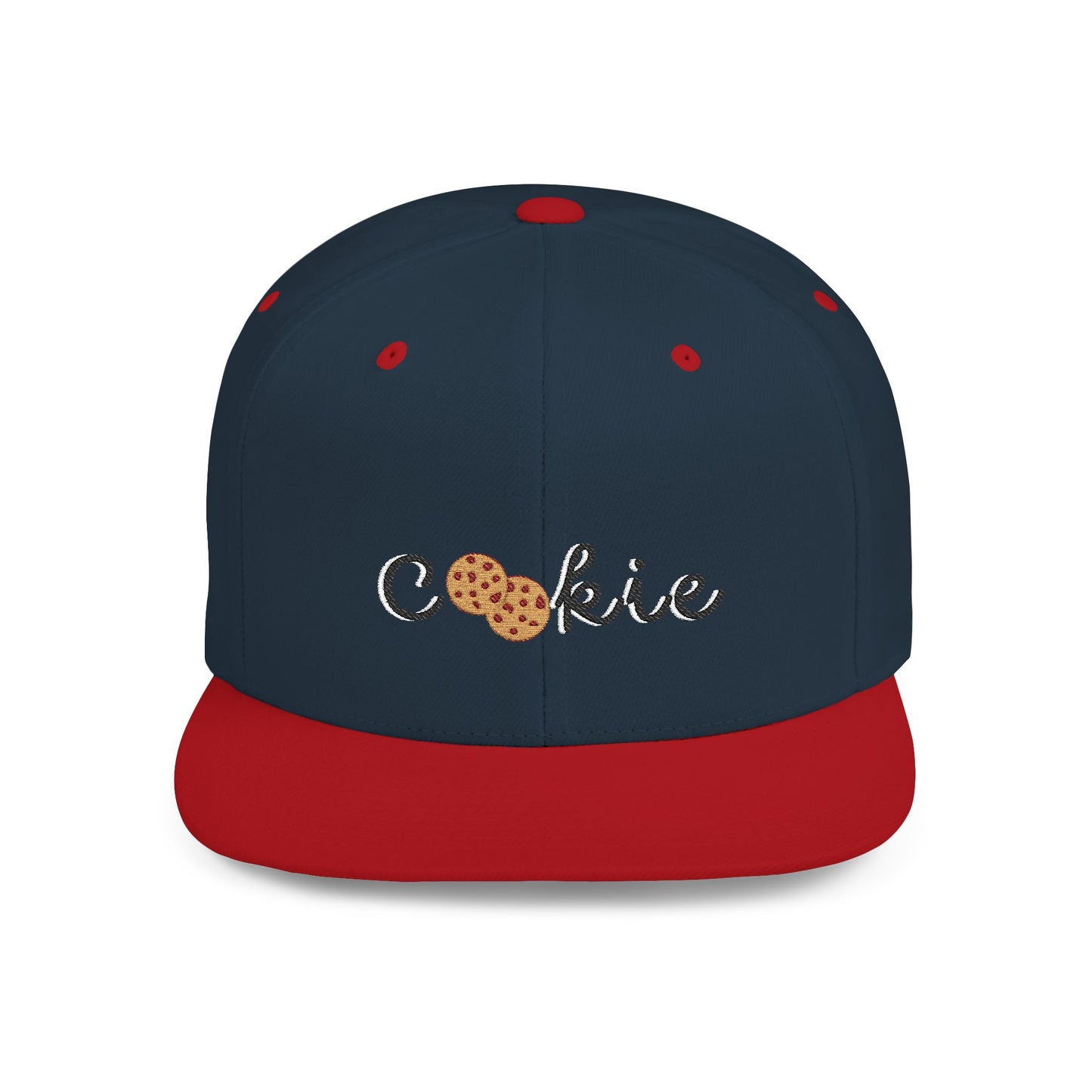 Trendy Cookie Flat Bill Snapback Cap – Adjustable, stylish hat for cookie lovers. Perfect gift for adults, birthdays, holidays, and streetwear fashion.