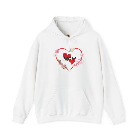 Mom Love Hoodie - Floral Heart Design - Perfect Gift for Mother's Day
