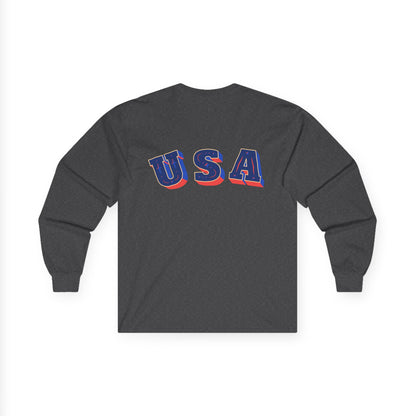 Patriotic Long Sleeve Tee - USA Flag Design