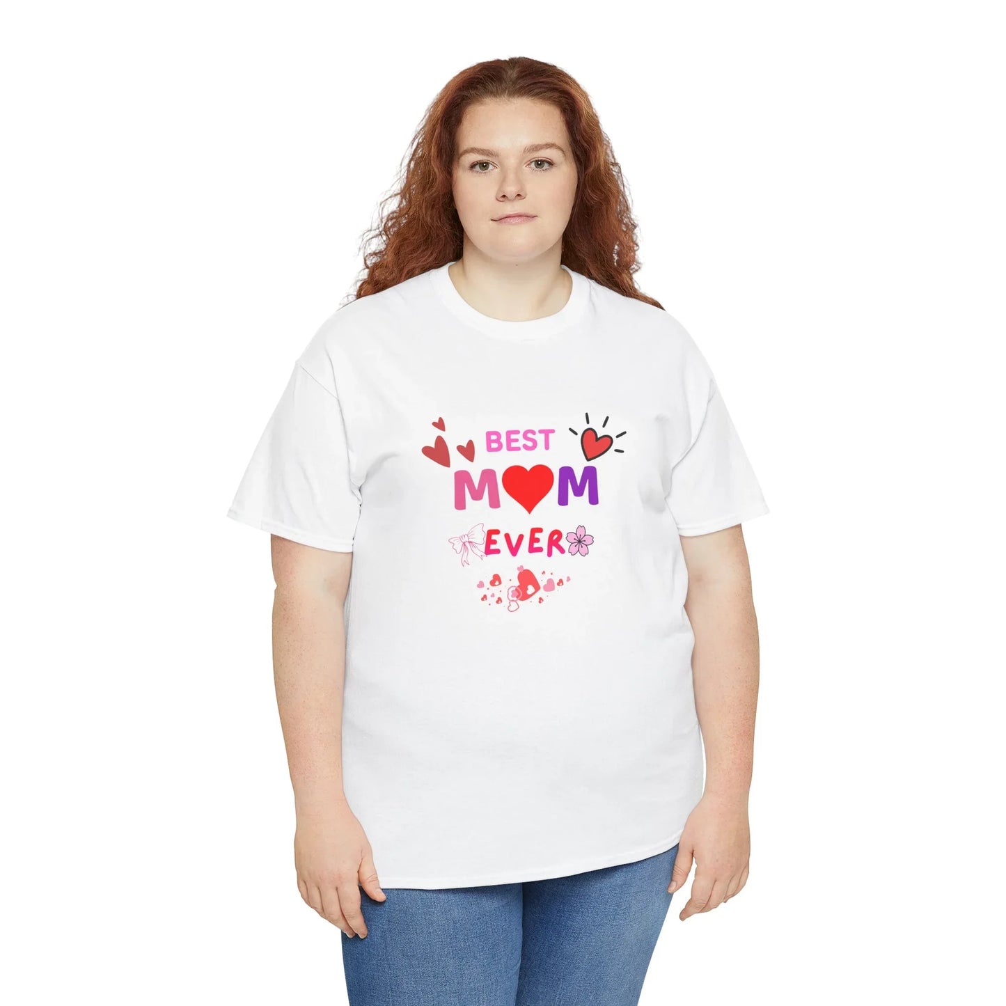 Best Mom Ever Mother’s Day T-Shirt - Aesthetic Heart & Bow Graphic Tee
