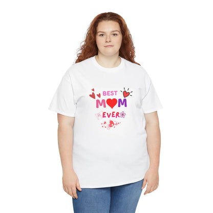 Best Mom Ever Mother’s Day T-Shirt - Aesthetic Heart & Bow Graphic Tee