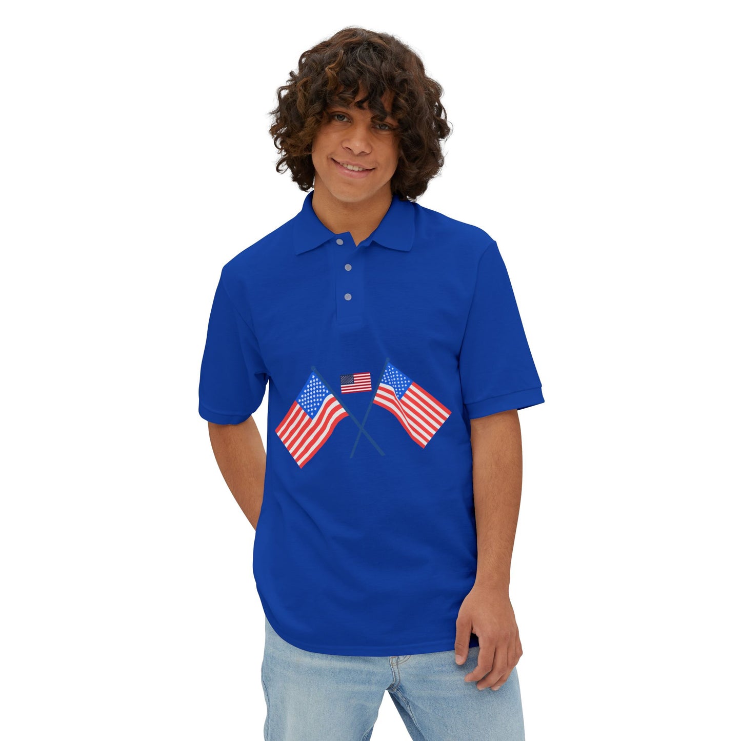 USA Flag Men's Polo