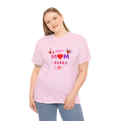 Best Mom Ever Mother’s Day T-Shirt - Aesthetic Heart & Bow Graphic Tee