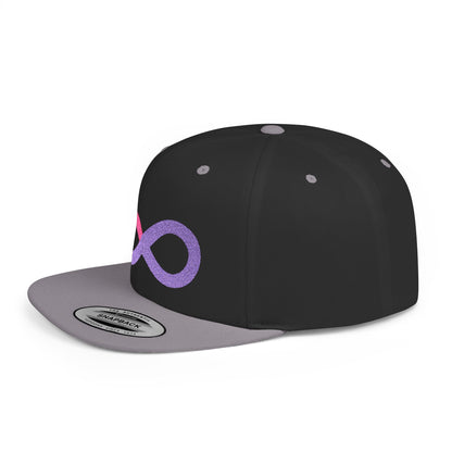 Infinite trendy flat bill snapback cap for adults. Adjustable, durable, and stylish with a classic green undervisor. Perfect gift for birthdays and casual wear.