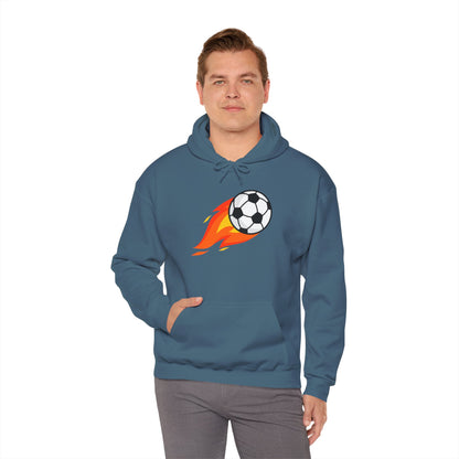 Soccer Fire Ball Hoodie - Men's Heavy Blend Hooded Sweatshirt