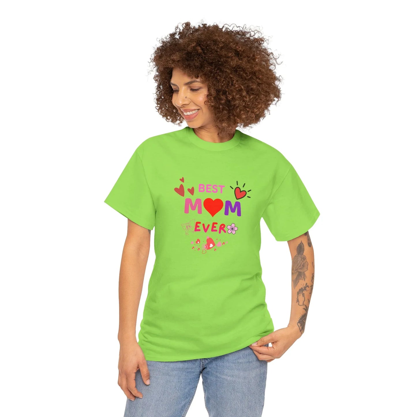 Best Mom Ever Mother’s Day T-Shirt - Aesthetic Heart & Bow Graphic Tee
