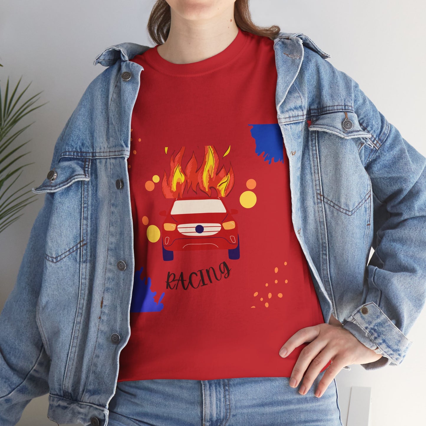 Unisex Racing Graphic T-Shirt – Heavy Cotton Car Racing Tee for Men & Women, Casual Motorsport Fan Shirt, Short Sleeve Top, Sizes S-5XL