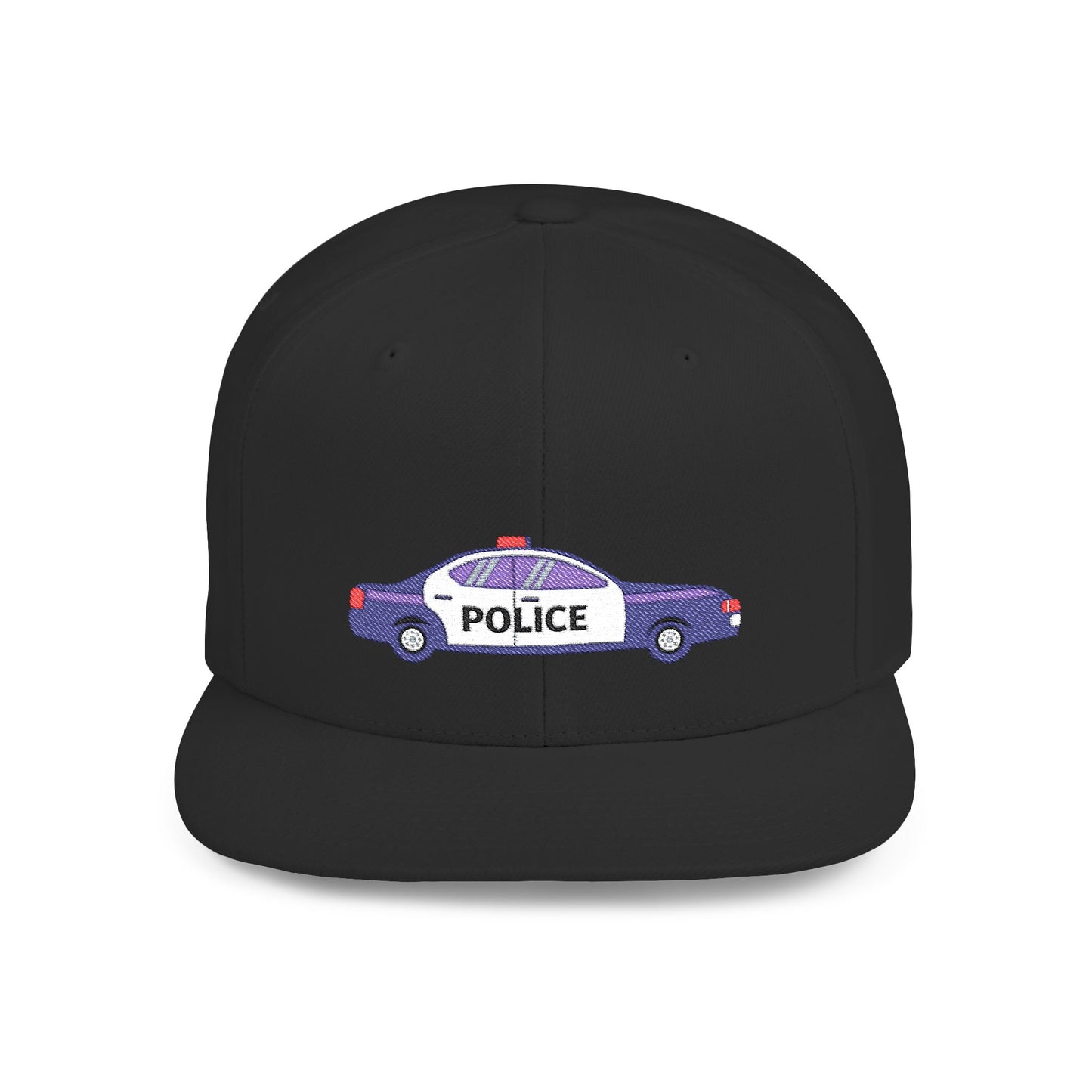 Police Car Snapback Cap – adjustable streetwear hat for adults, perfect car enthusiast gift and urban fashion accessory.