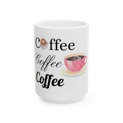 Coffee Lover’s Ceramic Mug – White Cup Perfect for Morning Brews, Tea, Hot Drinks