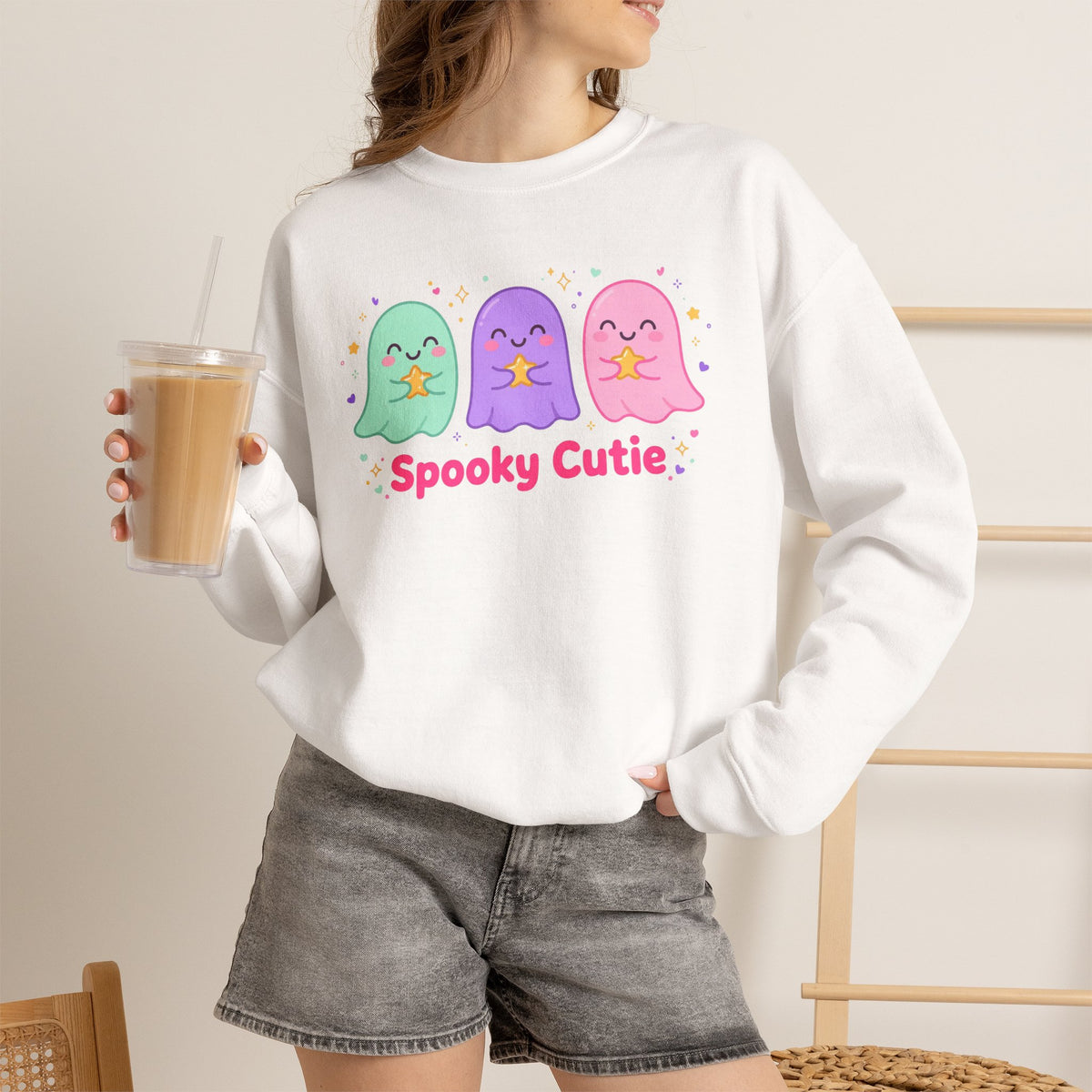 Spooky Cutie Sweatshirt | Cute Pastel Halloween Ghost Crewneck